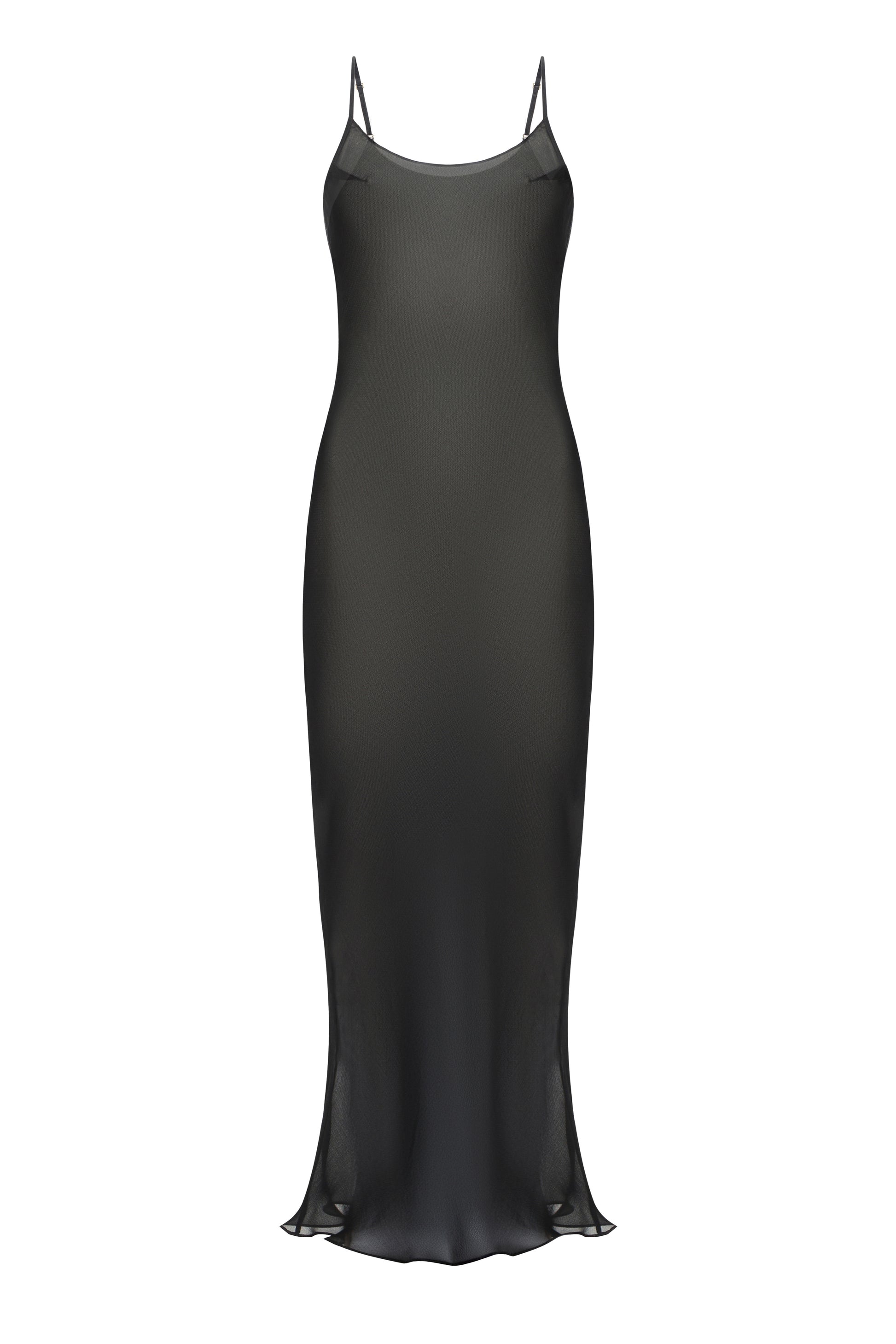 SILK CAMI MAXI DRESS IN BLACK