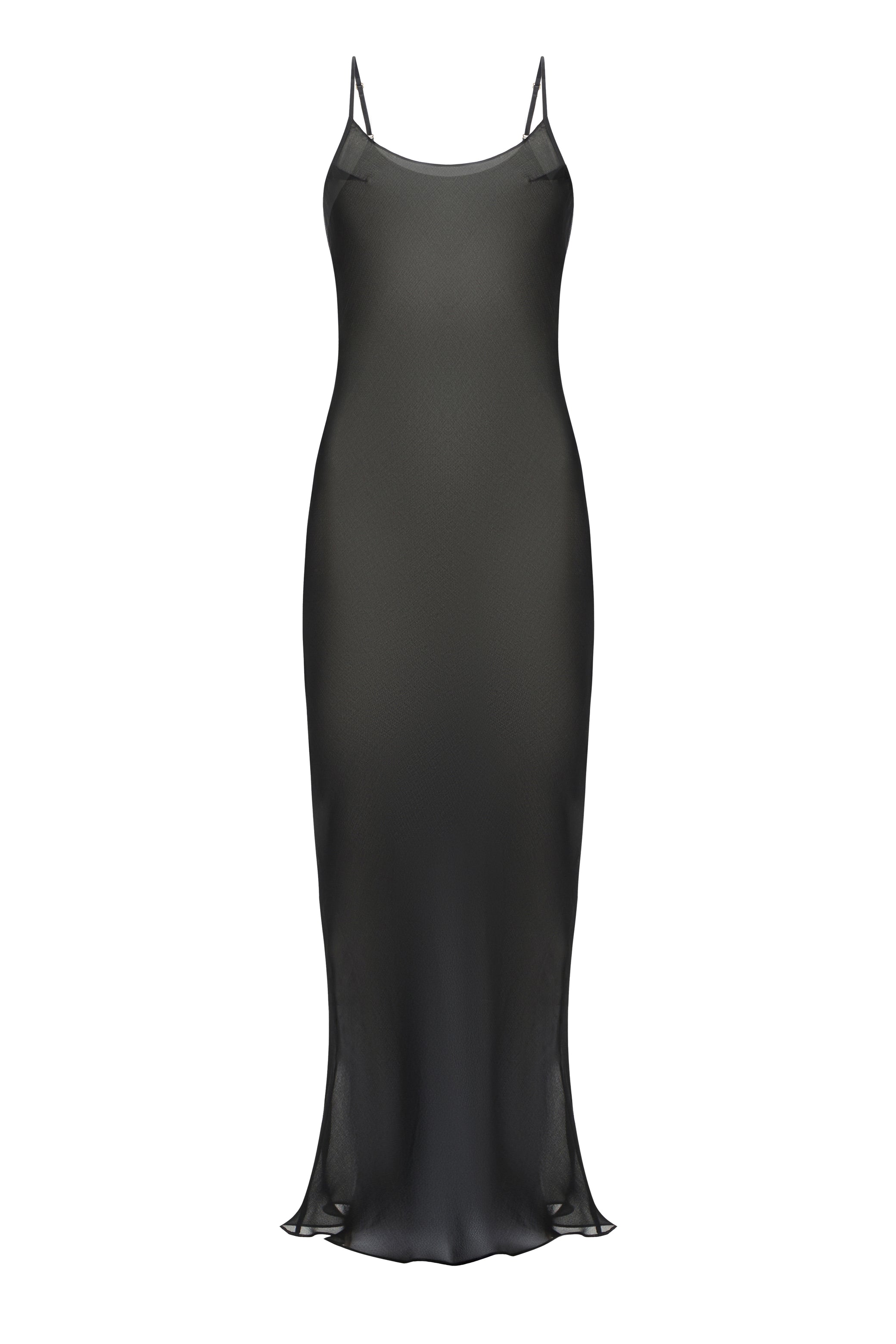 SILK CAMI MAXI DRESS IN BLACK