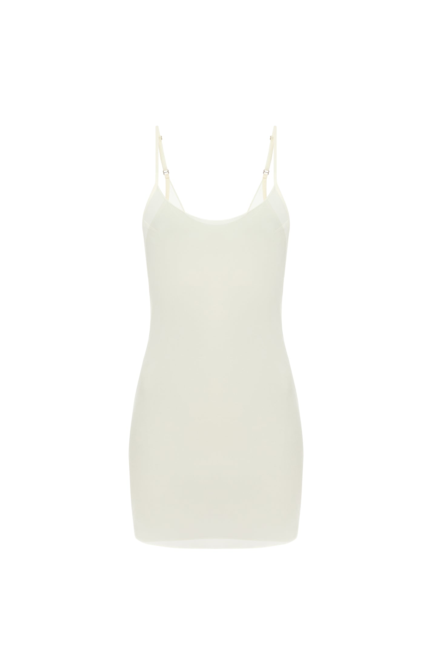 SILK CAMI MINI DRESS IN IVORY