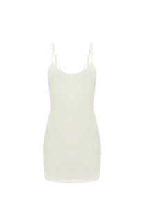SILK CAMI MINI DRESS IN IVORY