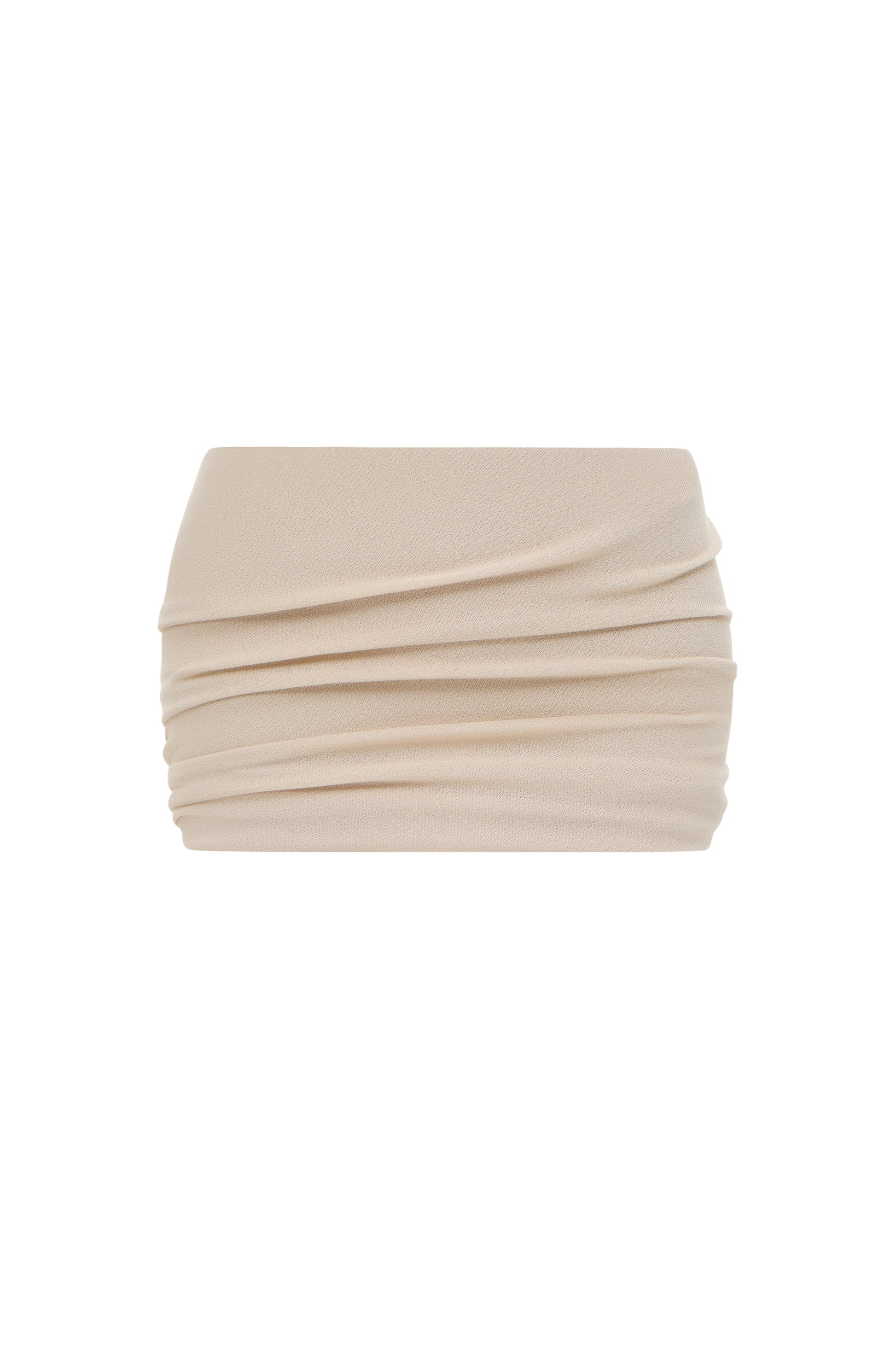 TWISTED MINI SKIRT IN BEIGE