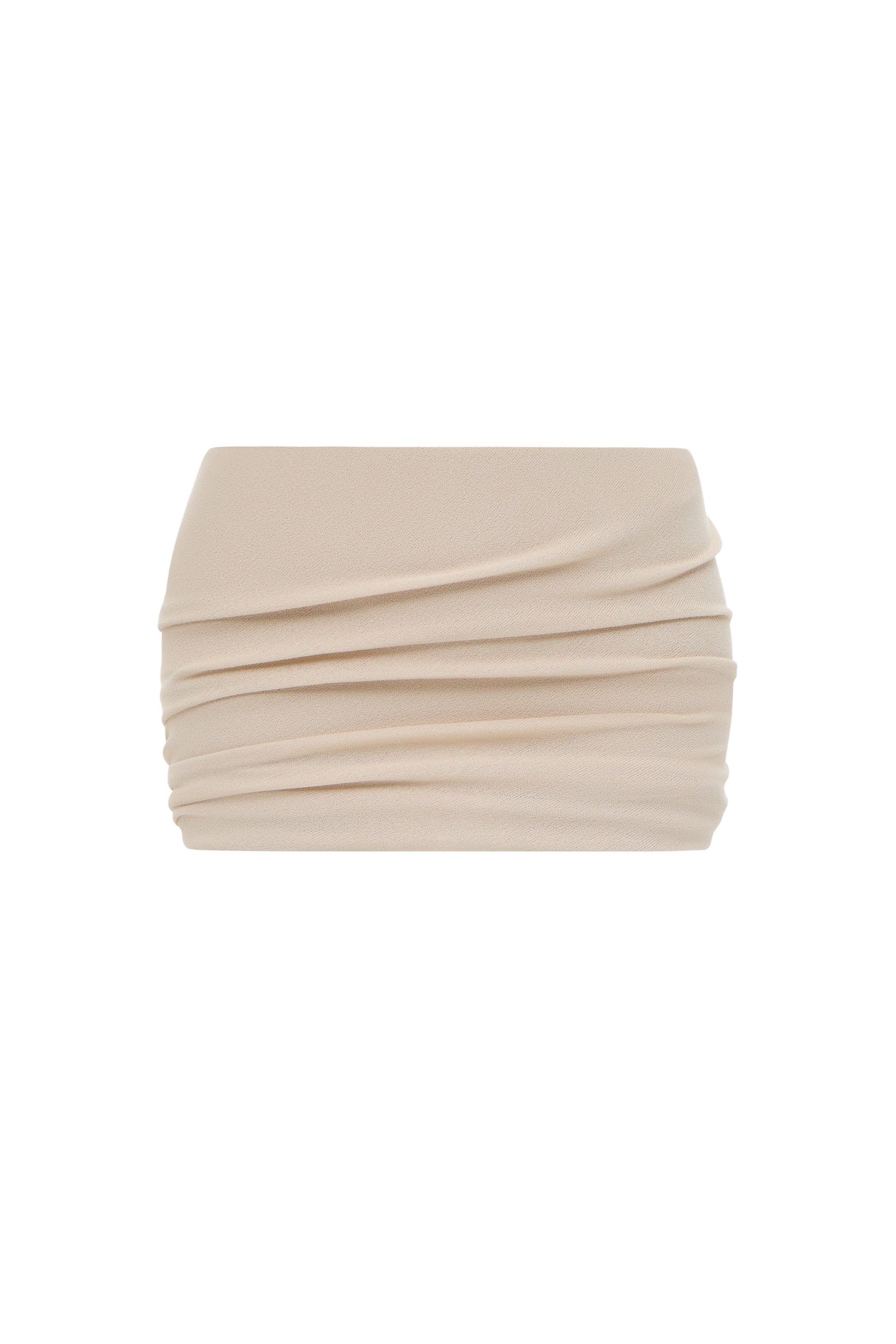 TWISTED MINI SKIRT IN BEIGE