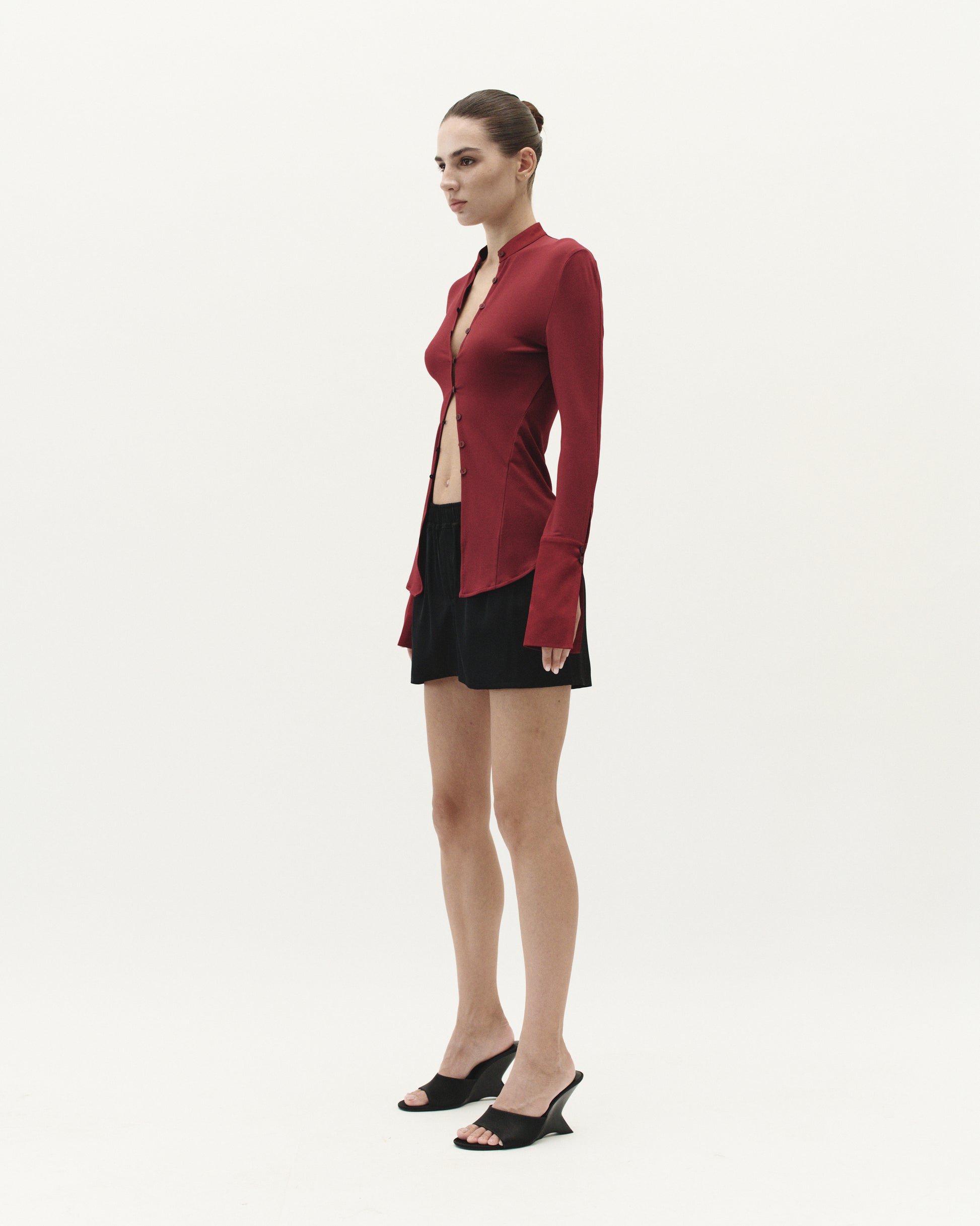 CUFF TOP IN CHERRY
