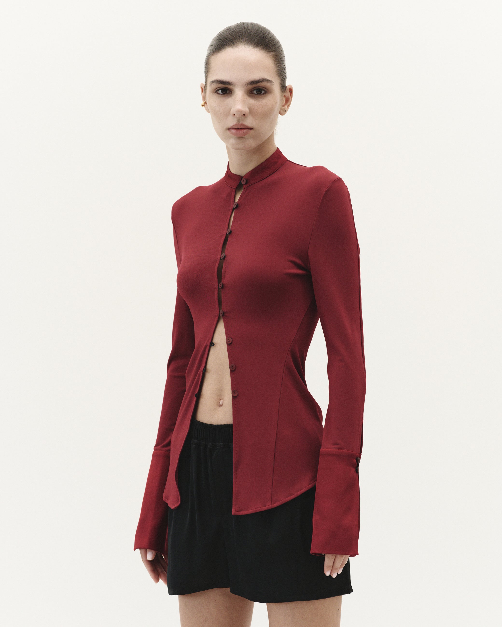 CUFF TOP IN CHERRY