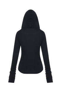 HOODED LONGSLEEVE IN BLACK