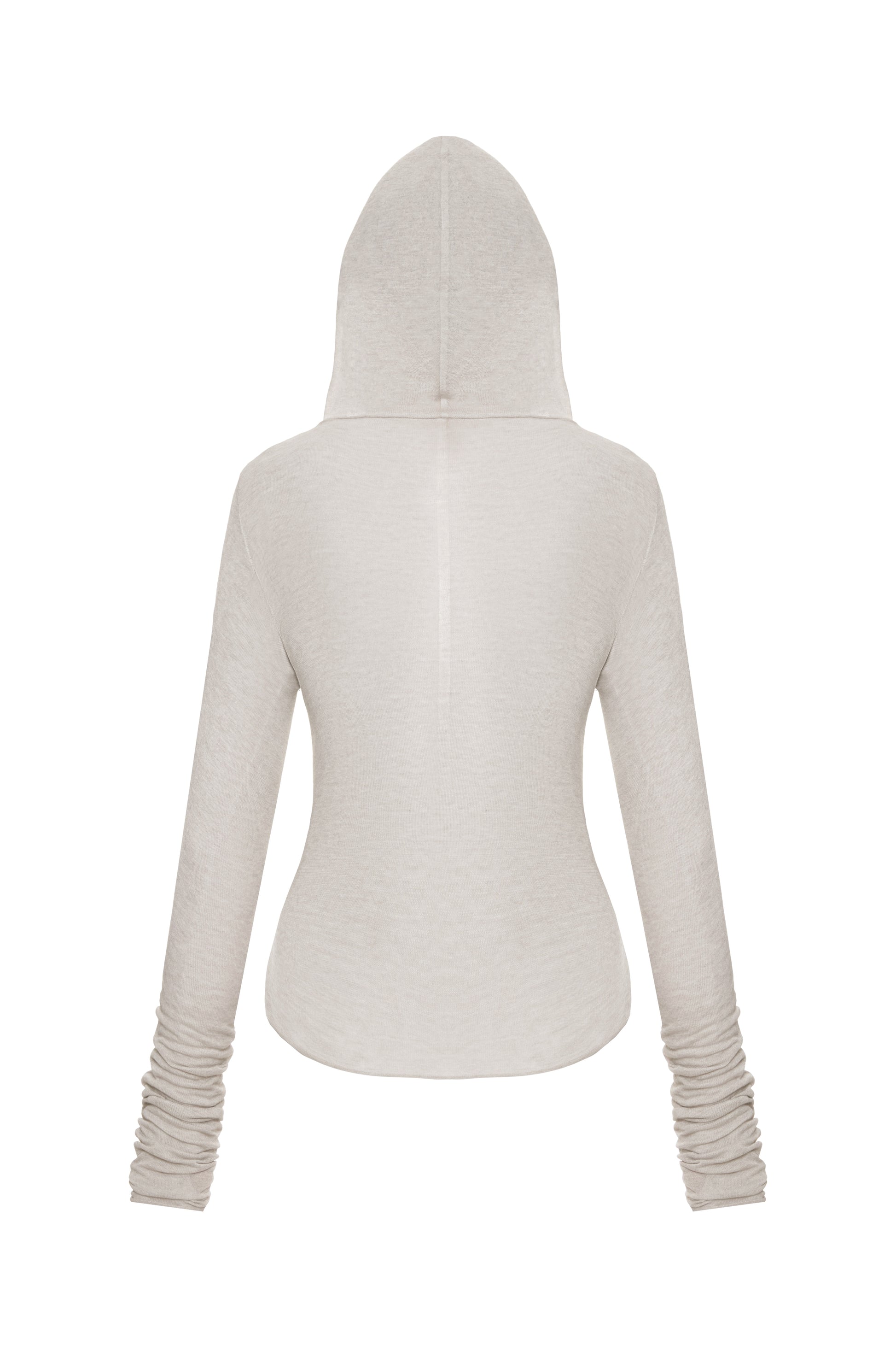 HOODED LONGSLEEVE IN DUST TAN