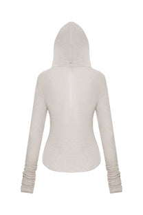HOODED LONGSLEEVE IN DUST TAN