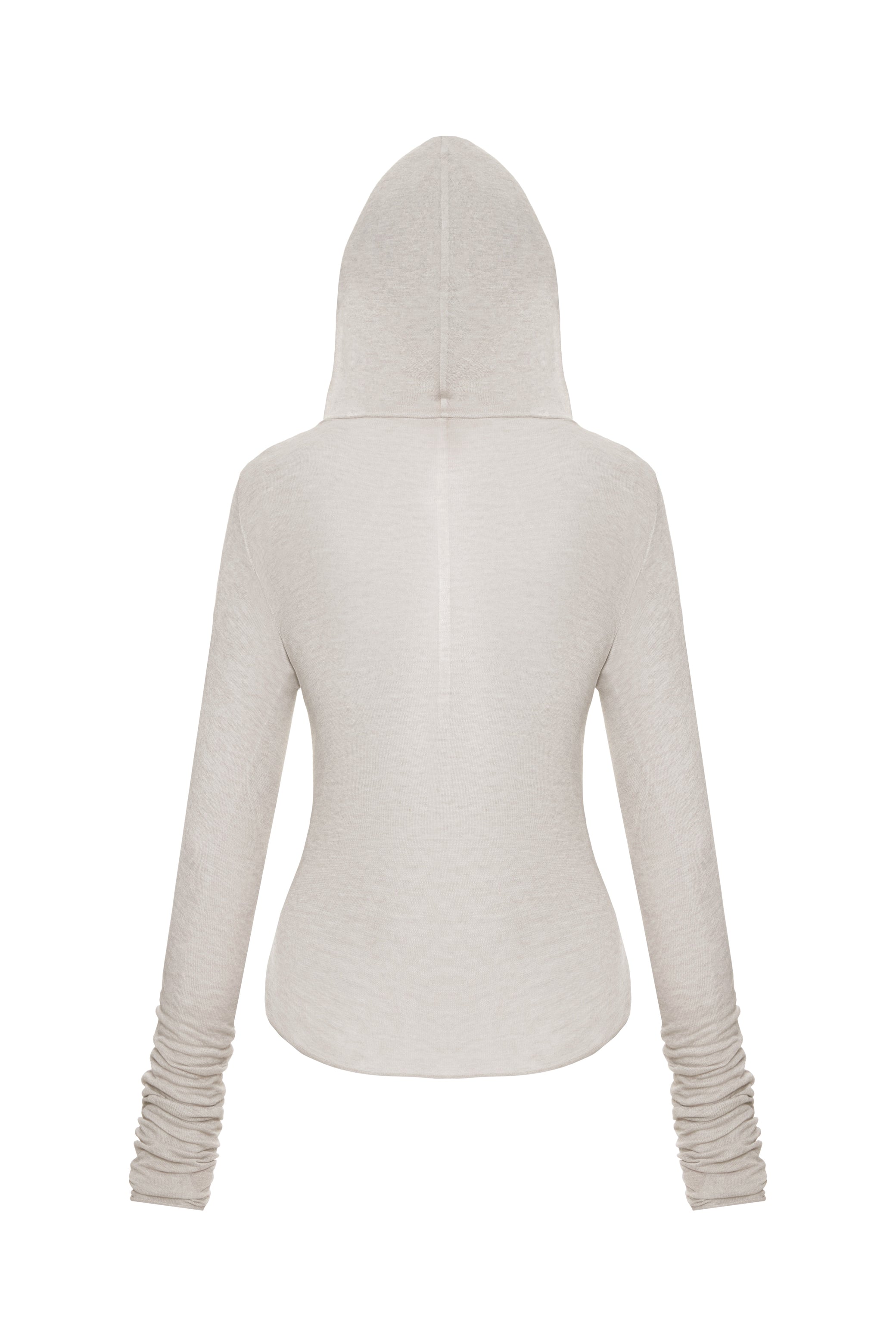 HOODED LONGSLEEVE IN DUST TAN