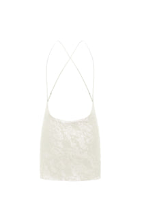 CUT-OUT MINI DRESS IN IVORY