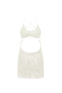 CUT-OUT MINI DRESS IN IVORY