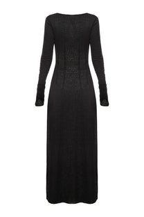 FULL LONG BUTTONED TOP IN BLACK