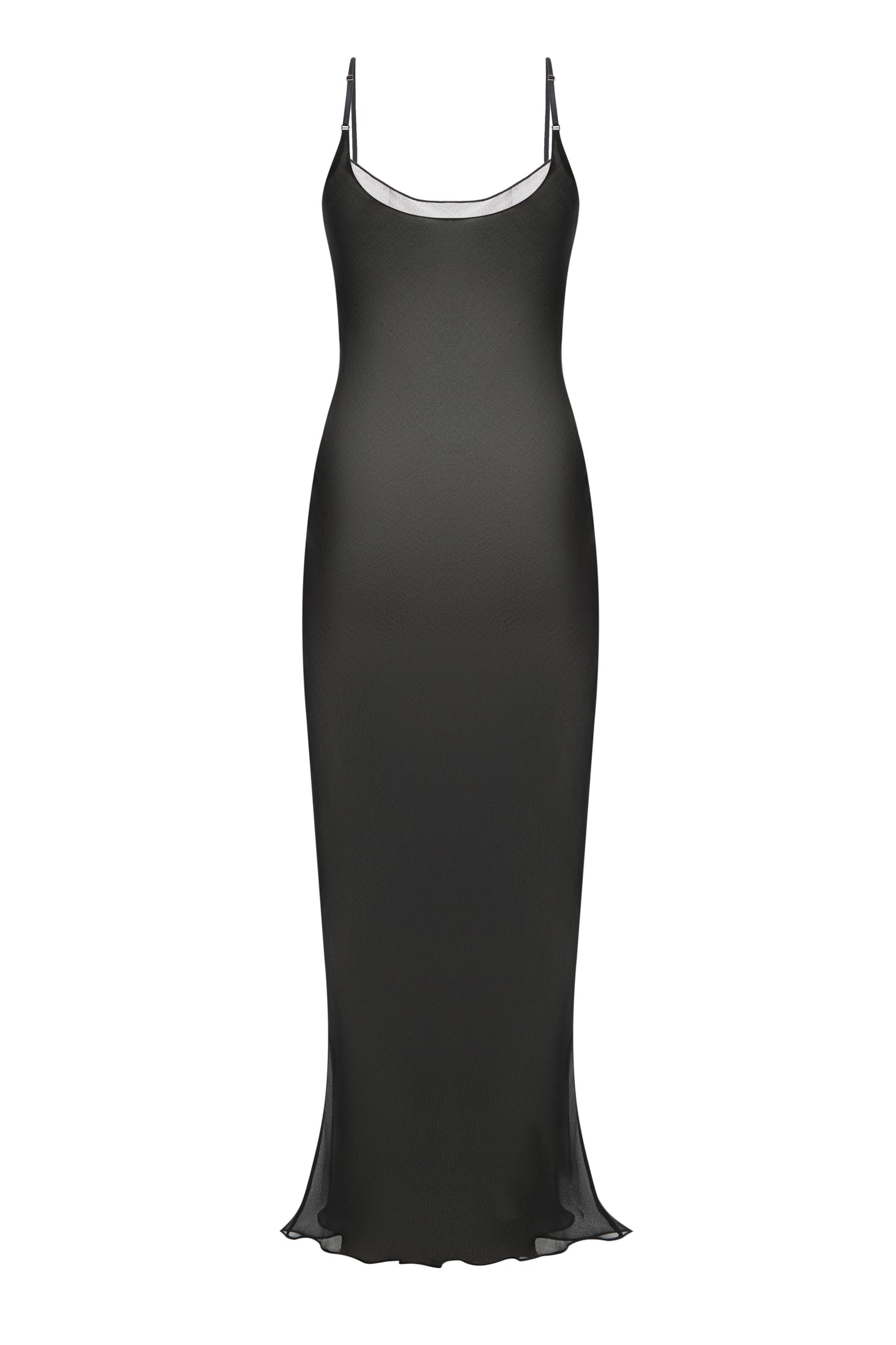 SILK CAMI MAXI DRESS IN BLACK