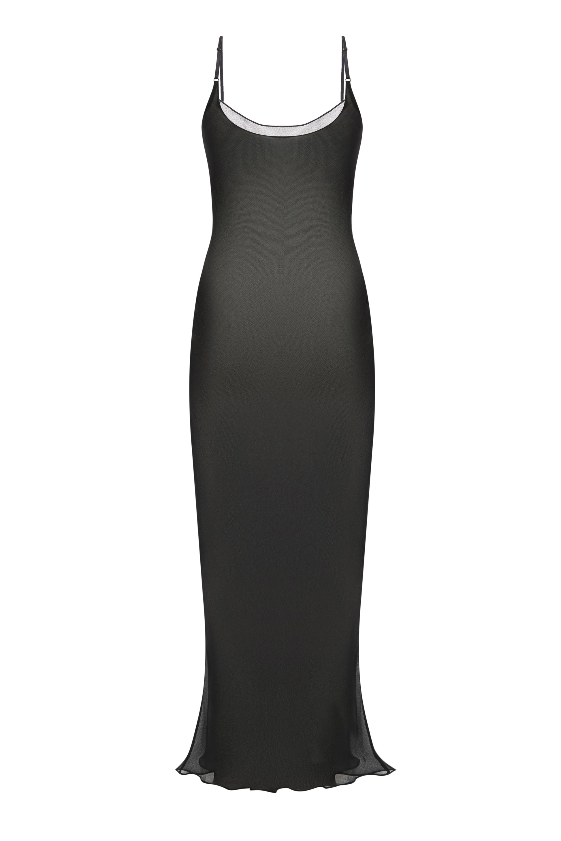 SILK CAMI MAXI DRESS IN BLACK