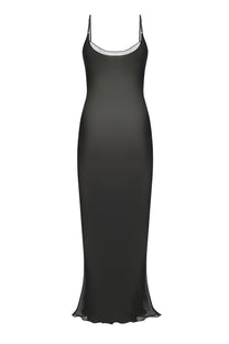 SILK CAMI MAXI DRESS IN BLACK