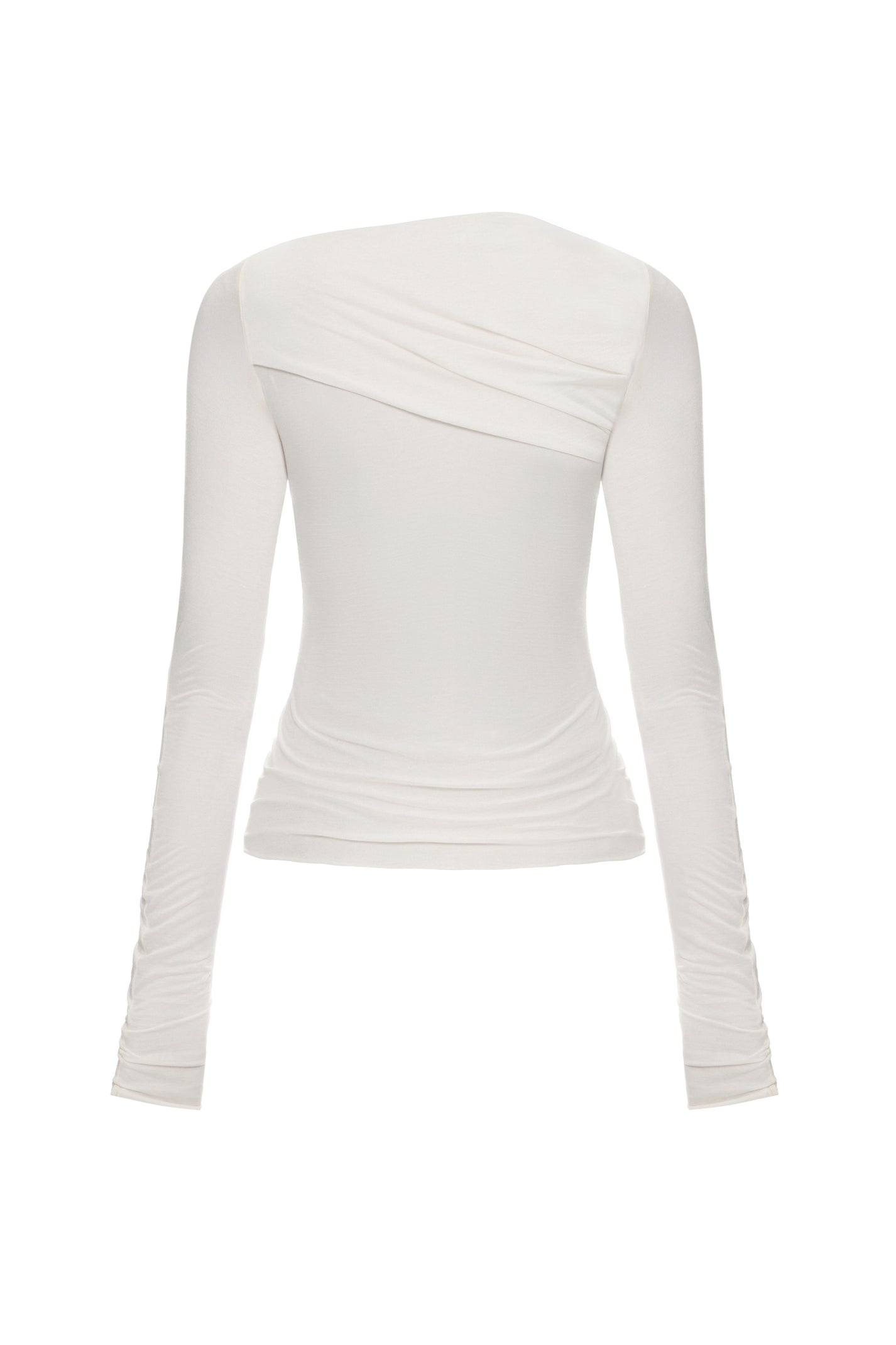 DRAPED NECKLINE LONGSLEEVE