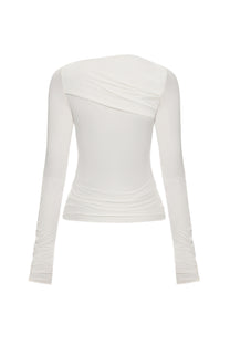 DRAPED NECKLINE LONGSLEEVE