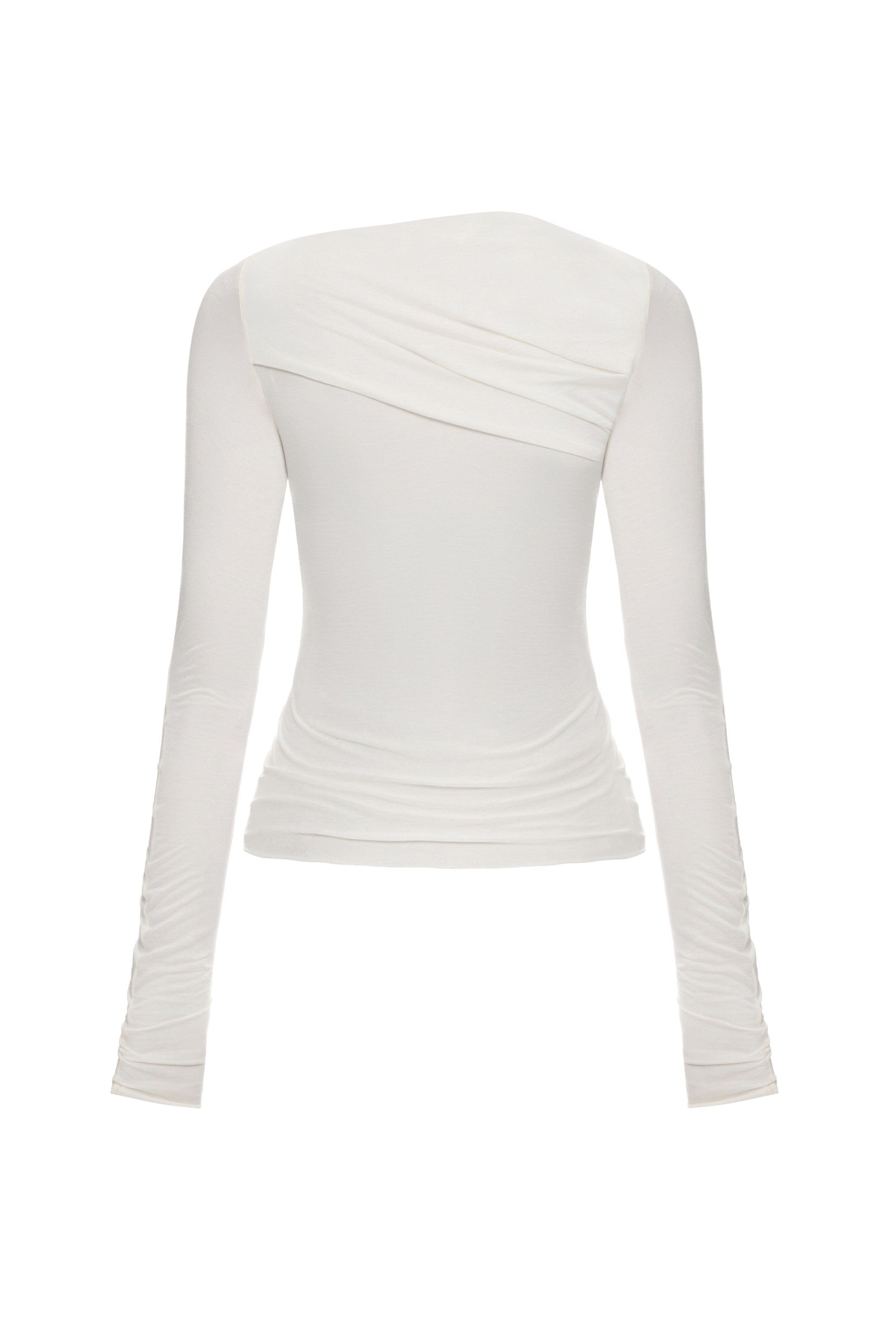 DRAPED NECKLINE LONGSLEEVE