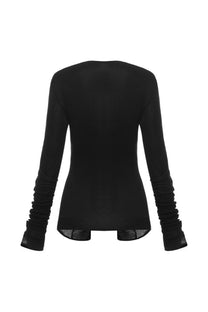 BUTTONED LONGSLEEVE IN BLACK
