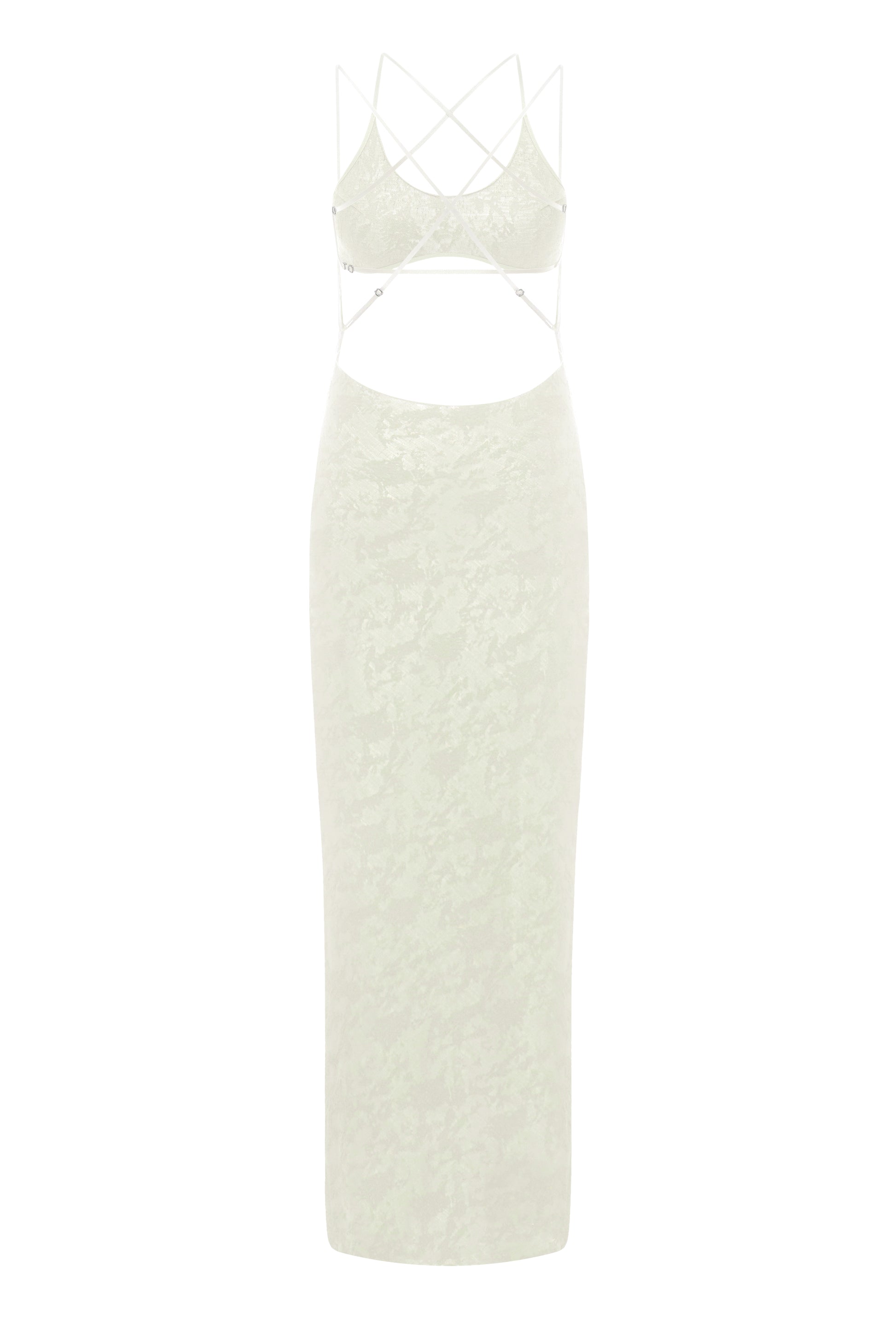 CUT-OUT MAXI DRESS IN IVORY
