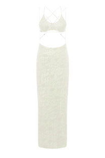 CUT-OUT MAXI DRESS IN IVORY