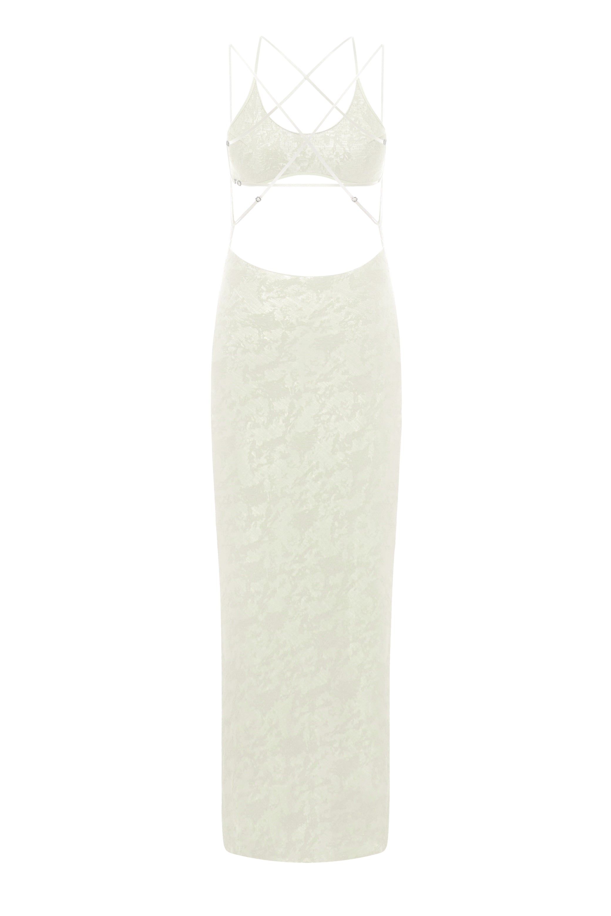 CUT-OUT MAXI DRESS IN IVORY