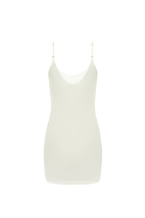 SILK CAMI MINI DRESS IN IVORY