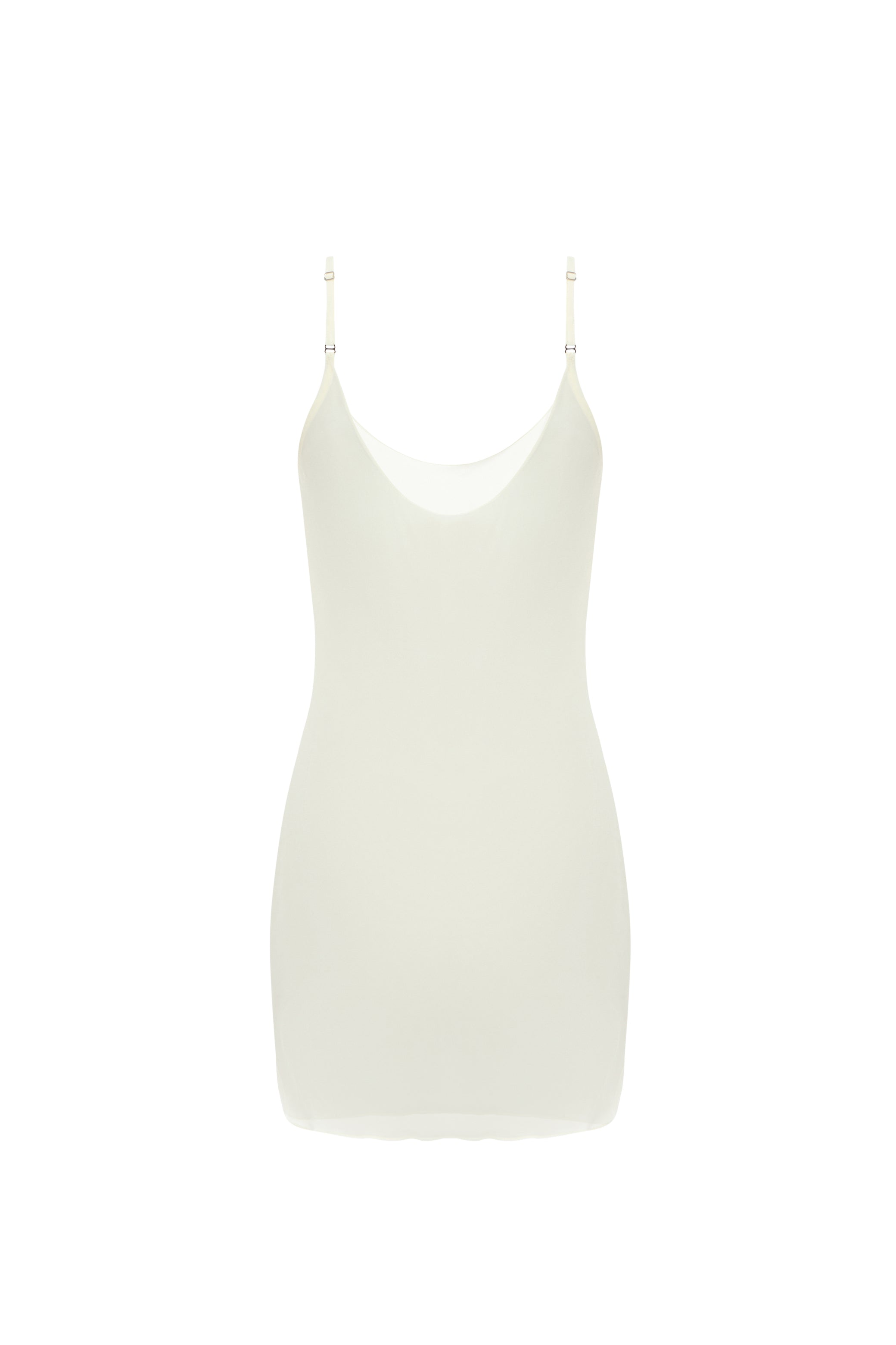 SILK CAMI MINI DRESS IN IVORY
