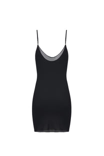 SILK CAMI MINI DRESS IN BLACK