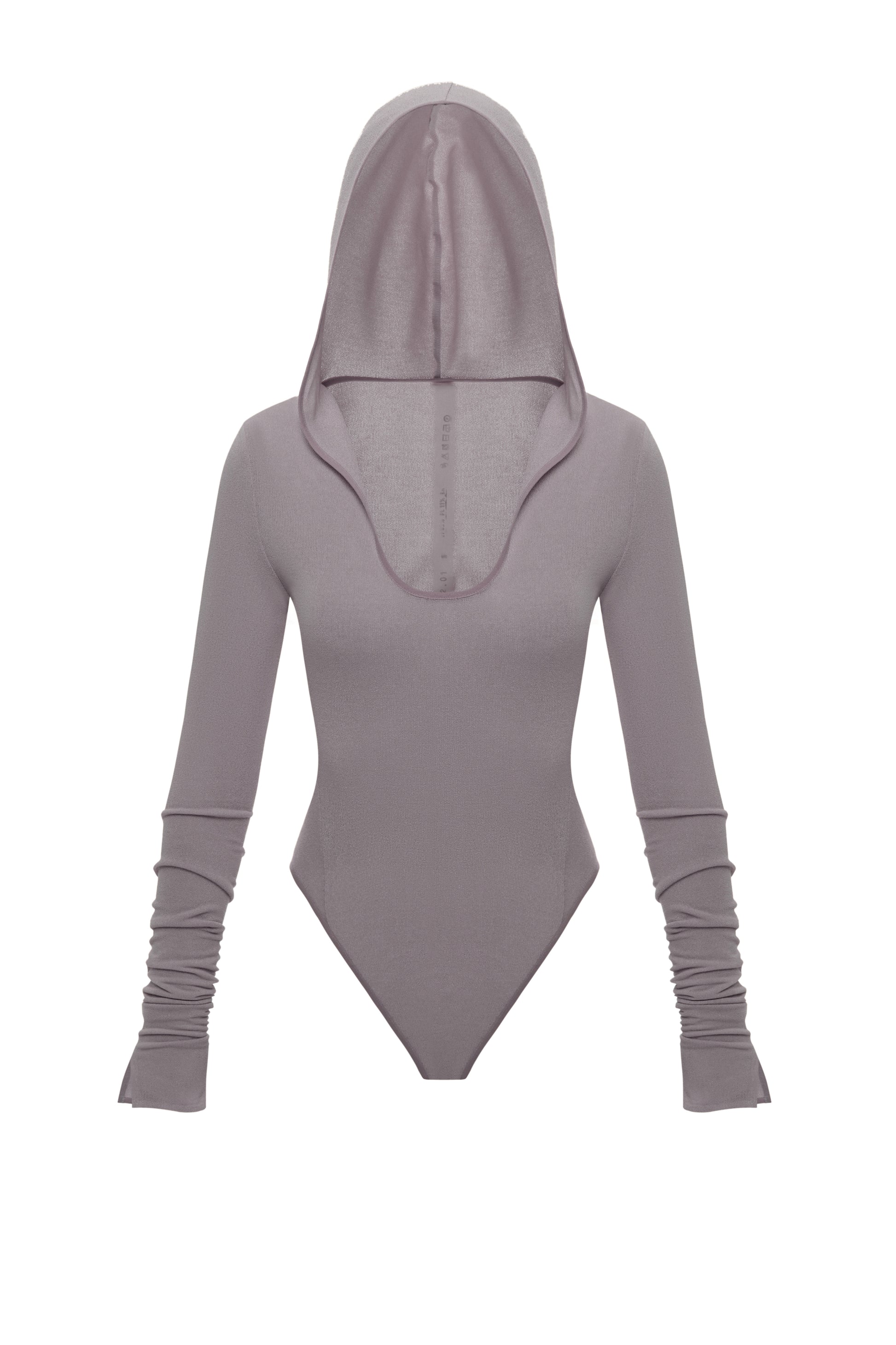 HOODED BODYSUIT IN AMETHYST