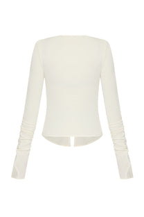 BUTTONED TOP IN MILK