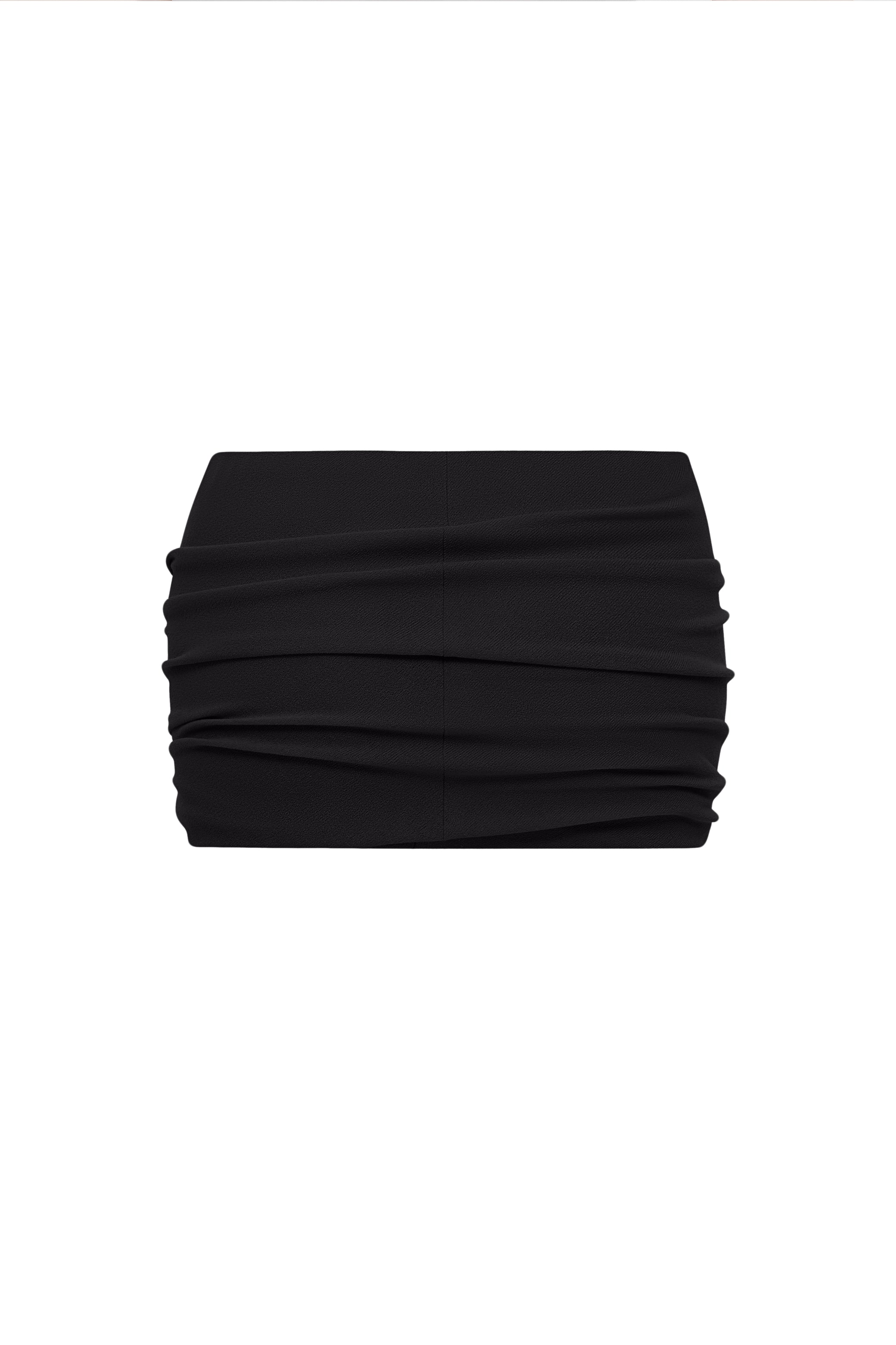 TWISTED MINI SKIRT IN BLACK