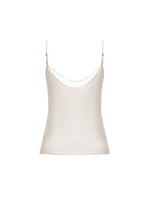 SHEER SILK TOP IN MILK