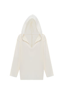 RELAXED-FIT HOODIE IN MILK