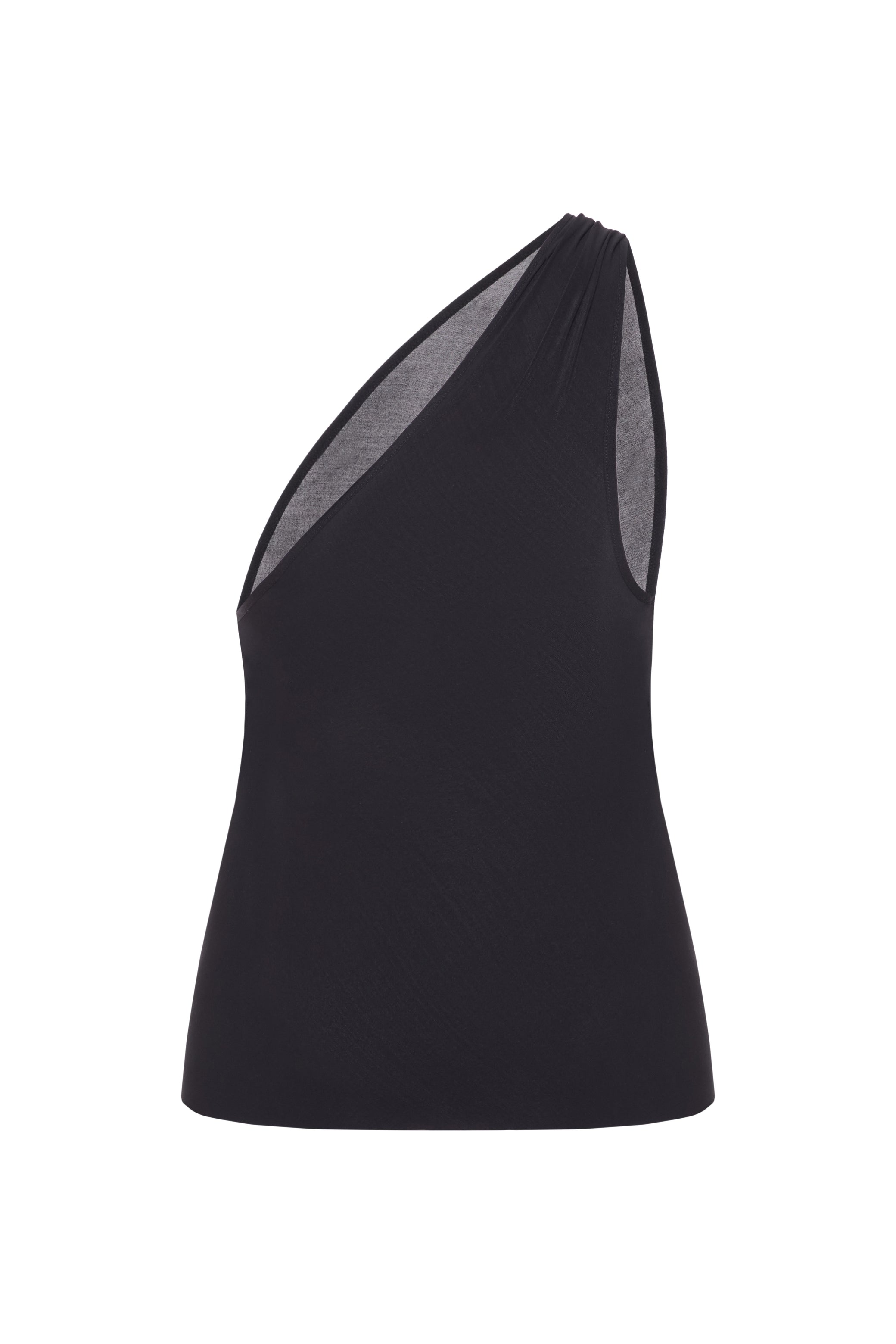 SEMI-SHEER NECKLINE TOP