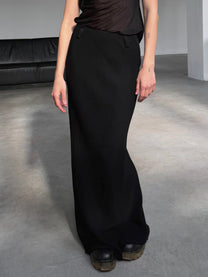 WOOL MAXI SKIRT WITH BELT LOOPS