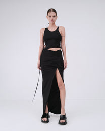 FLOOR-LENGTH SKIRT IN BLACK