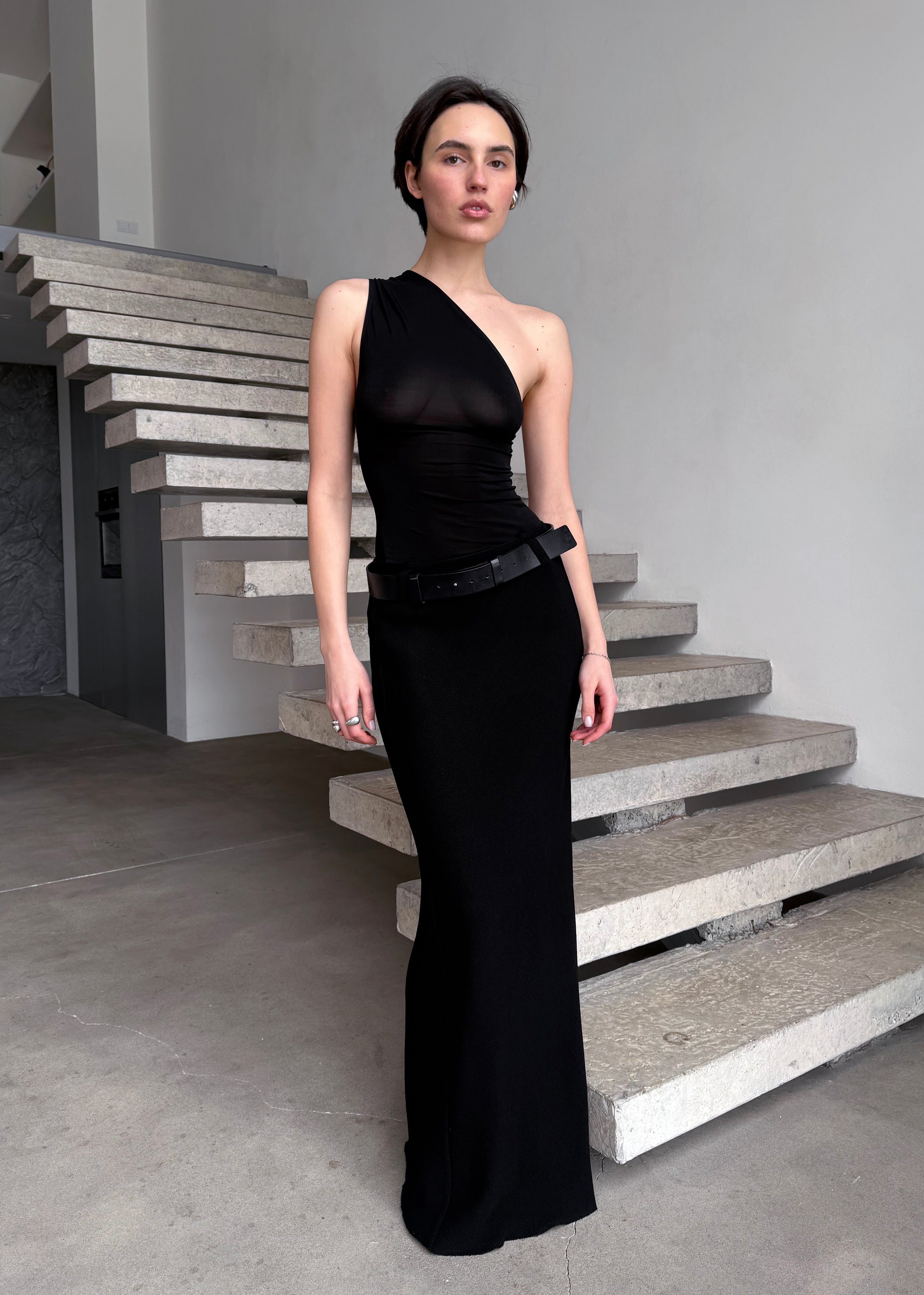 SEMI-SHEER NECKLINE TOP