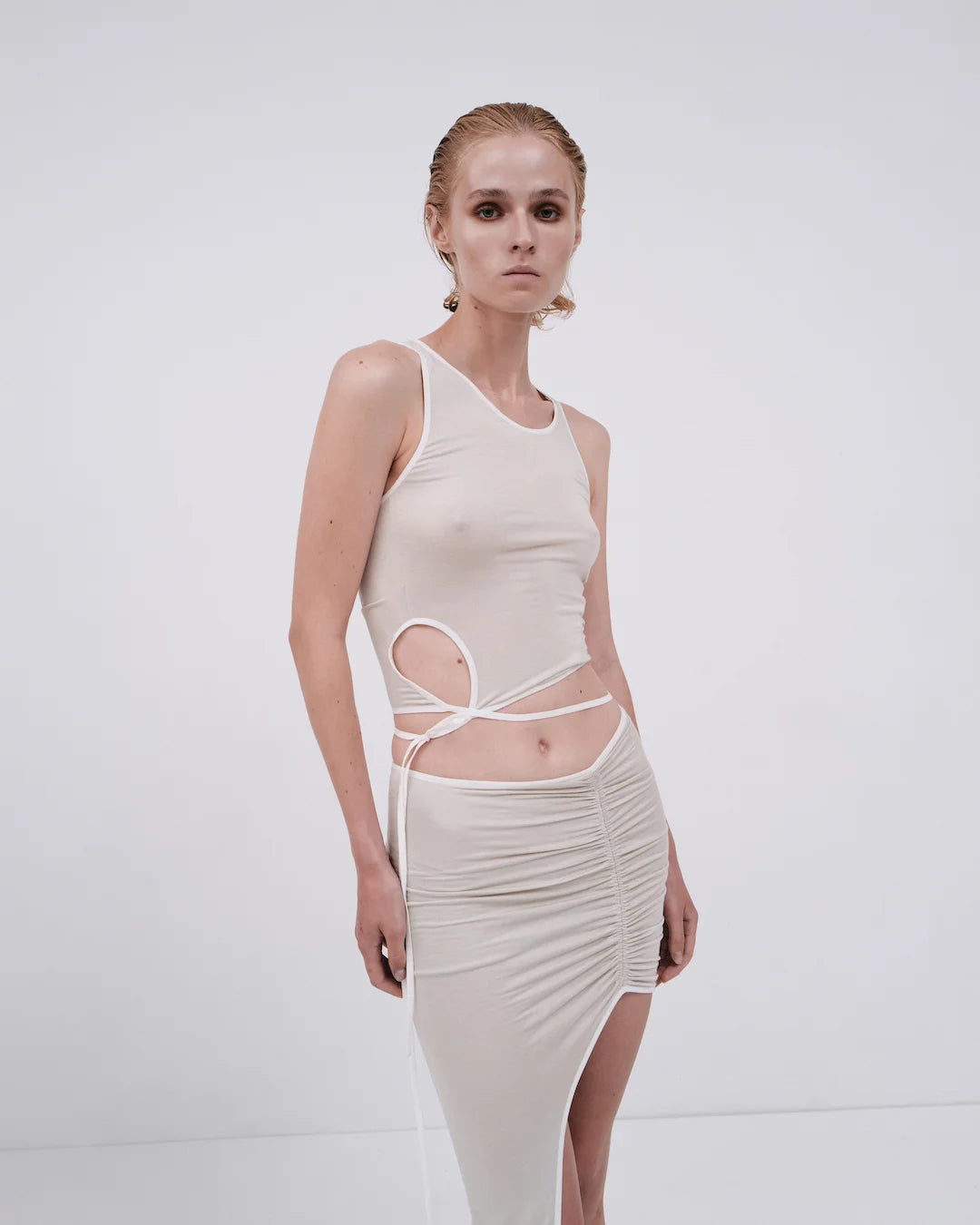 STRAPS TOP IN PEARL
