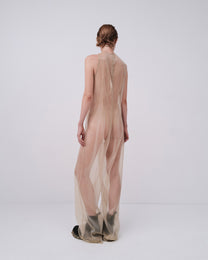 TRANSPARENT JUMPSUIT IN DUST GREEN