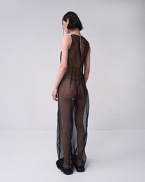 TRANSPARENT JUMPSUIT IN BLACK