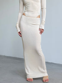DAILY MAXI SKIRT IN BEIGE