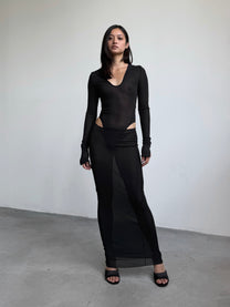DAILY MAXI SKIRT IN BLACK