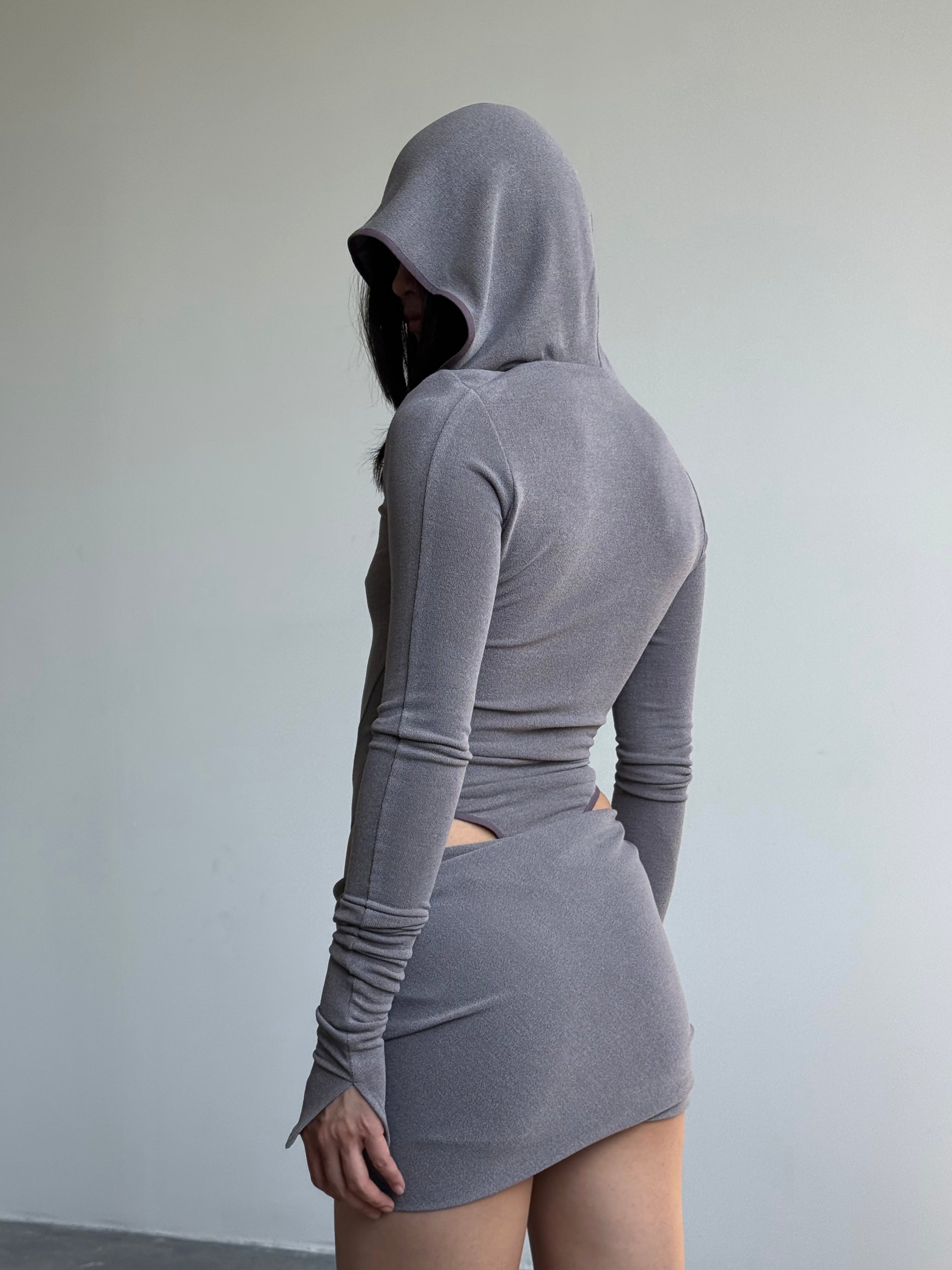 TWISTED MINI SKIRT IN AMETHYST
