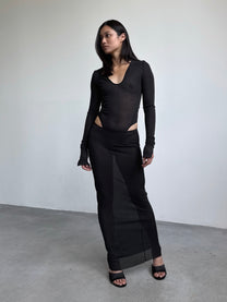 DAILY MAXI SKIRT IN BLACK